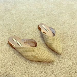 Zara natural woven mules